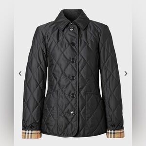 Burberry Fernleigh Quilted Jacket Black Check Lined XL